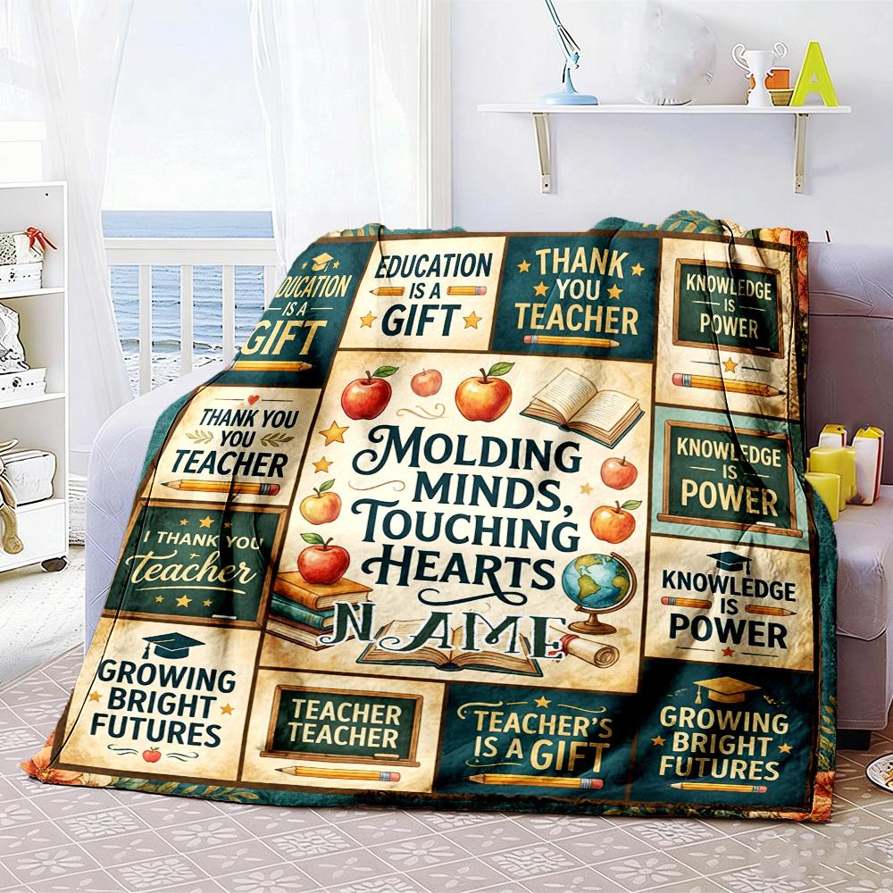 Educationthemed Home Blanket Customize Your Names Comfortable Soft Lightweight Allseason Multipurpose Blanket For Picnics Sofas Offices Beds Living