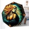 Enchanted Fantasy Art Print: Mystical Woman with Long HairUmbrella, Portable 3-Fold Compact Umbrella for Men & Women Gift