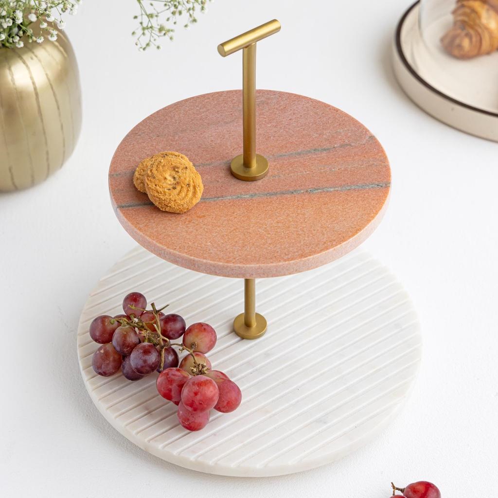 Marble 2 Tier Platter
