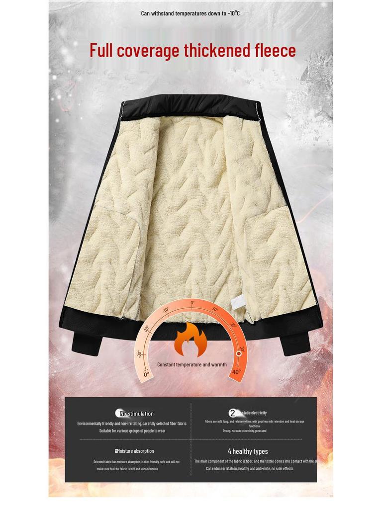 Unisex Winter Lambswool Three-Piece Set: Fleece-Lined Jacket & Pants