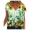 Summer Sunflower Floral 3D Print T Shirt Women V-Neck Casual Tee Y2k Tops Harajuku Streetwear Oversized T-shirts Woman Clothing