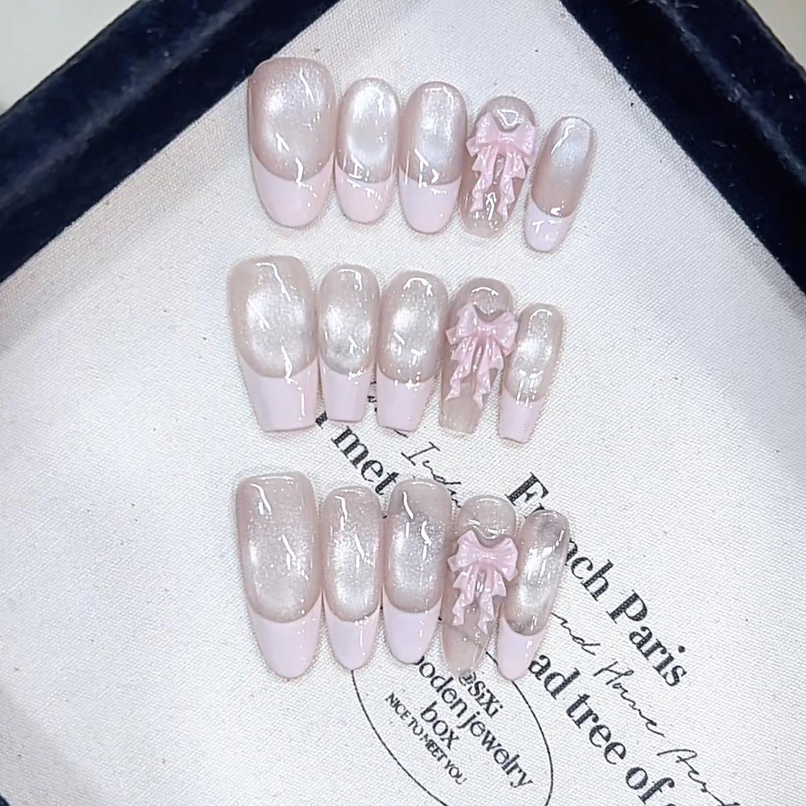 

Чисто ручной лепки Новый розовый балетный трехмерный розовый бабочка французский кошачий глаз наклейка для нейл-арта S