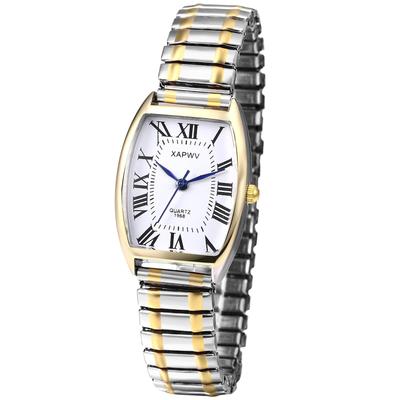 Seiko Watch Copy Elastic Stainless Steel Watch Square Roman Numeral Quartz Precision Watch Waterproof Cool Bangle Watch Business Daily Roman Numeral