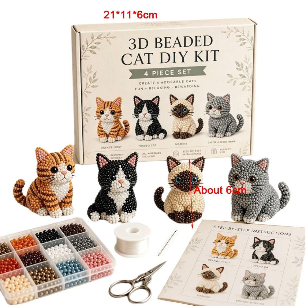 Cuentas Pequeñas Kit de Animales con Cuentas 3D Diseño Lindo Manualidad Creativa Kit de Arte con Cuentas Hecho a Mano Kit de Manualidades con Cuentas Forma de Animal Kit de Manualidades con Cuentas DIY Decoración del Hogar