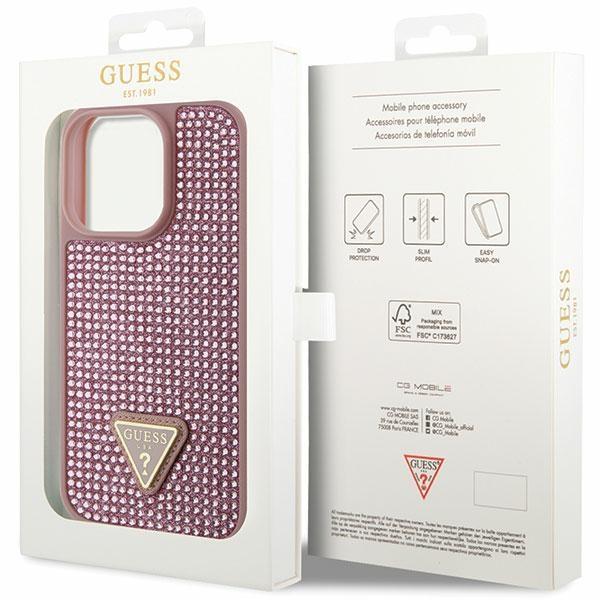 Guess Guhcp14Lhdgtpp Iphone 14 Pro 6.1 Różowy/Pink Hardcase Rhinestone Triangle