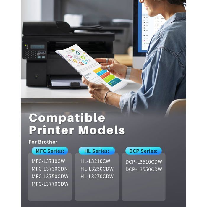 Compatible Toner - COMPTOIR DES PARISIENNES - TN-247 - Pack of 5 - CMYK - 3000 Pages Black
