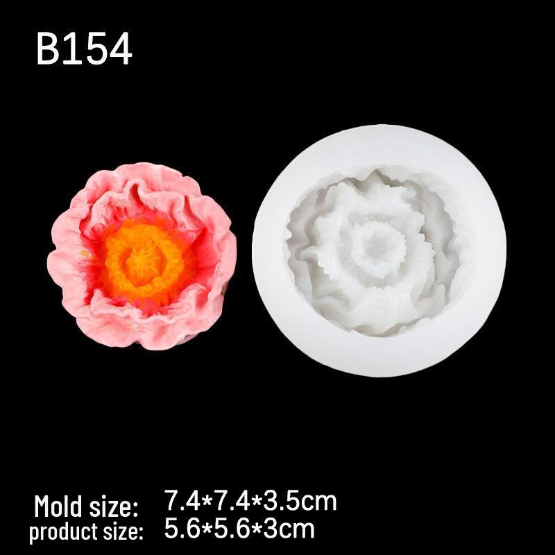 3D Hibiscus Rose Peony Flower Silicone Mold for Cake, Soap, Resin, Plaster Ornaments