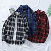 Camicia a Quadri Giapponese da Uomo - Stile Harajuku, Vestibilità Larga, Manica Lunga, Giacca Trendy da Studente