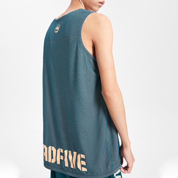 Li Ning Badfive Basketball Series Loose Competition Top Men tops Ocean-Blue AAYQ007-6