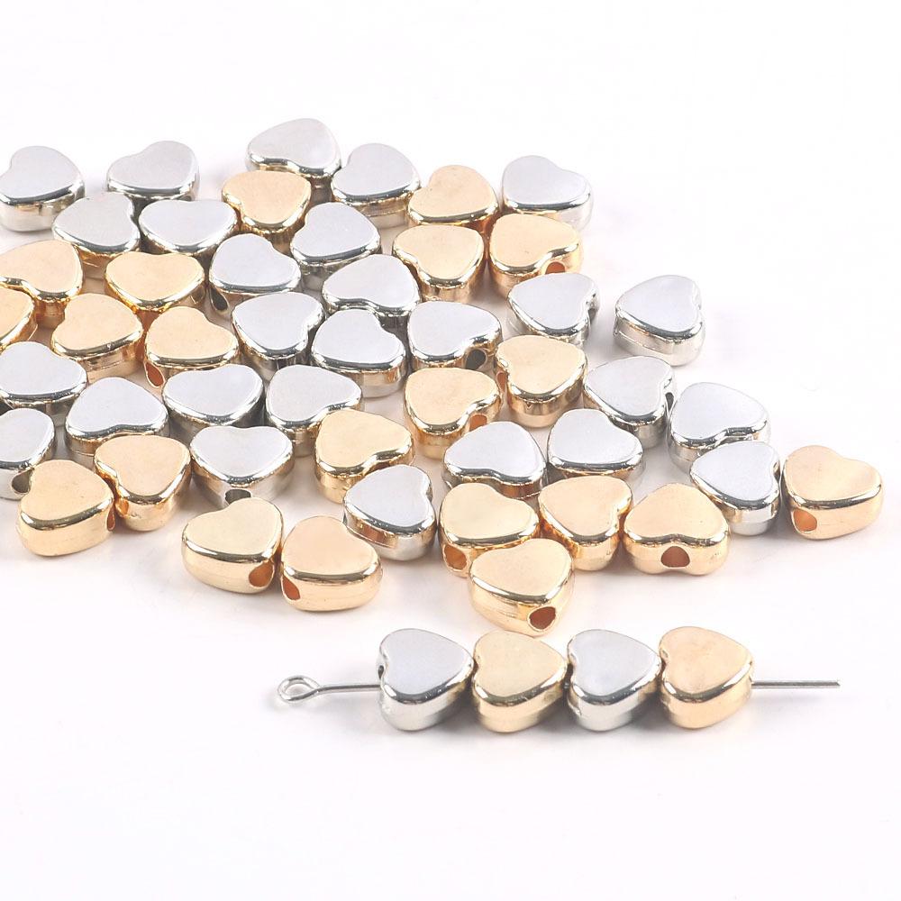 Ccb Love Star Loose Beads Beaded Straight Hole Peach Heart Five-Pointed Star Bead Spacer Pendant Diy Handmade Necklace Jewelry Accessories