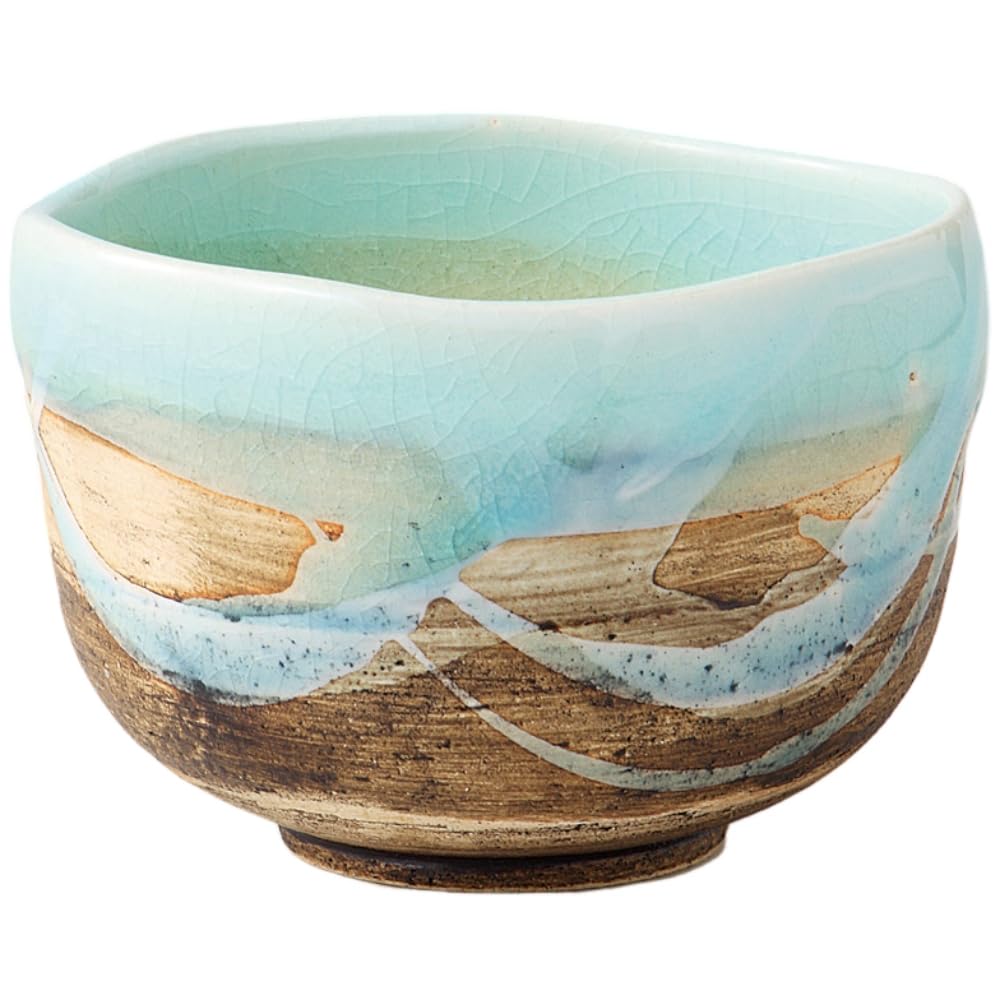 

Matcha x Blue Flow Matcha Tea Mino Made in Japan Ale-net Bowl, 11.5 H8cm, Bowl, Ceremony, Ware, синий