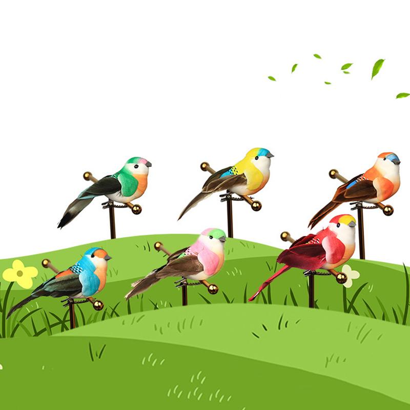 6 Stück Realistische Simulierte Vogeldekoration Mit Natürlichen Federn Und Lebendigen Farben Perfekt Für Garten Hof Haus Party Dekoration Schmuckstück