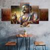 Buddha Mindfulness Meditation 5 Piece Five Panel Wall Canvas Print Modern Art Poster Picture Home Decor Gift For Him Her