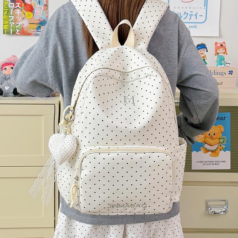 Schoolbag Korean Ins College Wind Polka Dot High-value School Bag Niche Students Cute Shoulders New Backpack for Junior High School Students