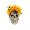 With Flower Sunflower Skull Ornament Plastic Halloween Decoration Prop Skull Statue  Living Room