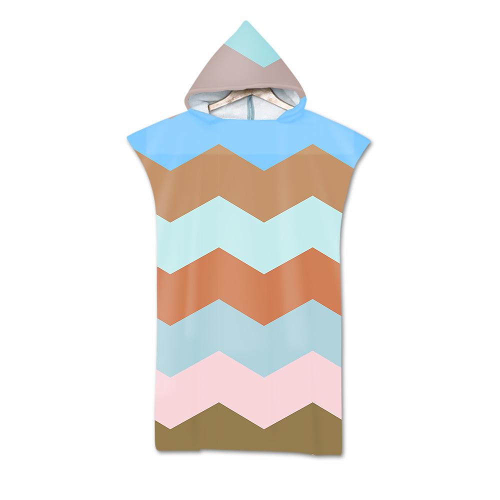 Adult Bath Towel Beach Towel Cape Geometric Print Hooded Bath Towel
