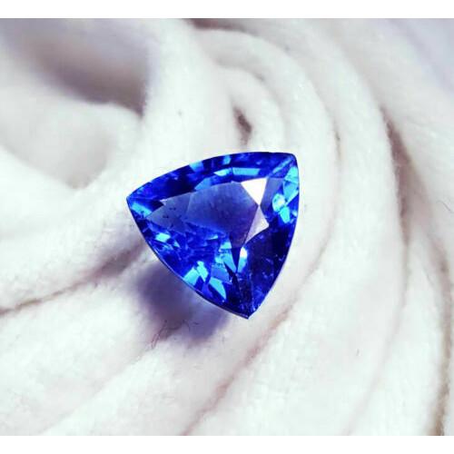 Natural Ceylon Blue Sapphire 8.45ct Trillion Cut Certified Loose Gemstone