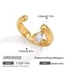Youthway Trendy 18K Gold PVD Plated Zircon Open Rings For Women New Chunky Stainless Steel Waterproof Ring Jewelry Gifts