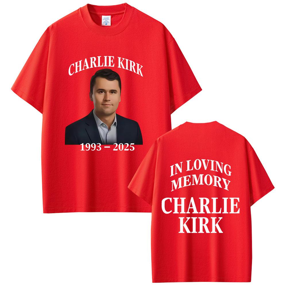

In Loveing Memory Charlie Kirk Freedom Tshirt Men Women Tribute Memorial American Hero Tshirts Man Patriotic Activism T Shirts S