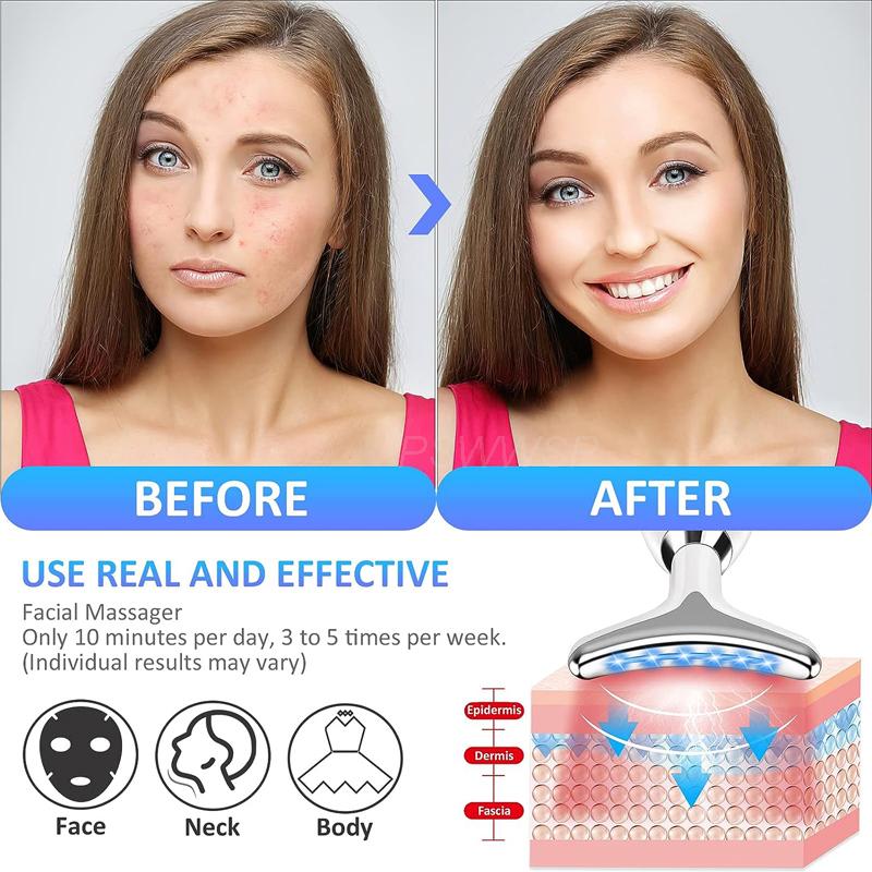 7 Color 3 Modes Facial & Neck Massager Skin Tightening Anti Aging Electric Beauty Device for Face Neck Rejuvenation