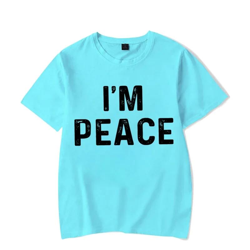 Vtipná párová trička s nápisem I Come in Peace I'm Peace Tričko s potiskem písmen s krátkým rukávem Pánské Dámské Y2K Topy Milenecká trička
