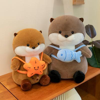 New Small Fish Backpack Otter Plush Toy Cute Doll Cute Doll for Girls Birthday Gift