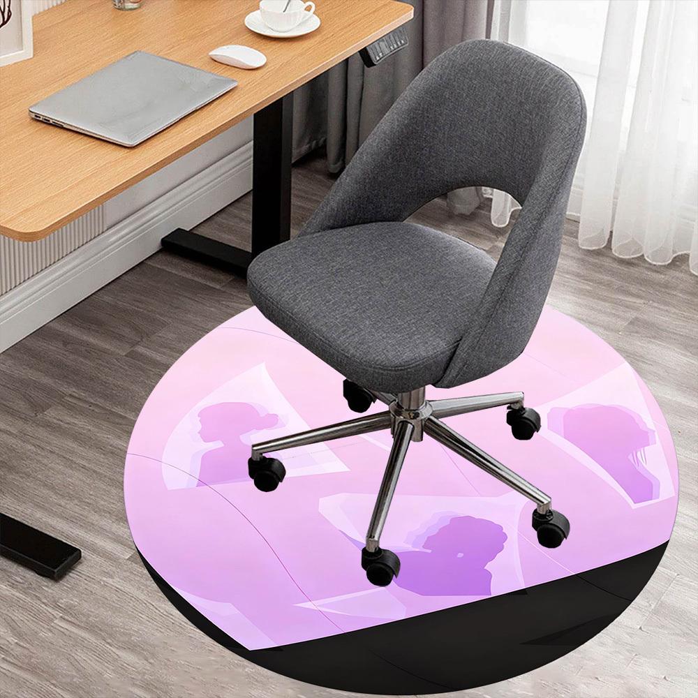 

1PC Silhouettes Faces Round Chair mat Area Rug - Non-Slip, Floor Mat for Office, Bedroom, and Indoor Decor -Gift D1127259 80cm by 80cm