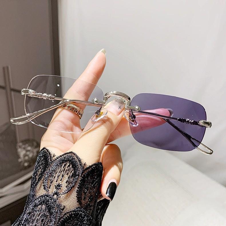 Ultra-Light Unisex Rimless Myopia Glasses - Color-Changing, Anti-Blue Light Lenses, High-Quality Design