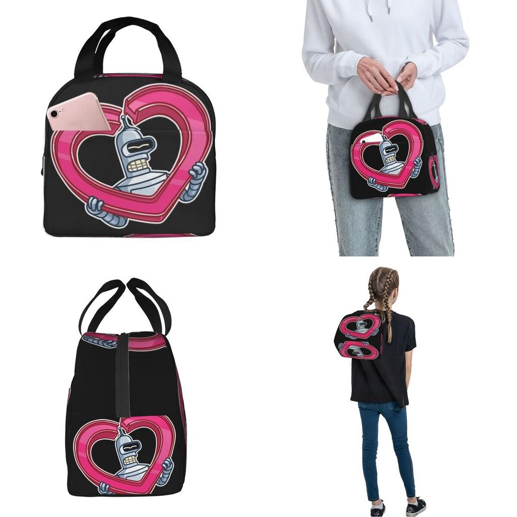 Futuramas Cartoon Comic Insulated Lunch Bag for Men Women Food Container Portable Cooler Thermal Lunch Boxes For School Office