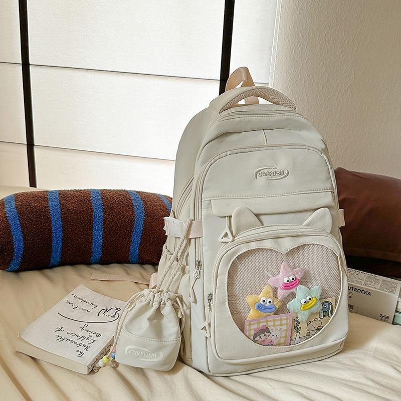 The schoolbag is fresh, cute and transparent, and the two-dimensional girl is versatile, lightweight and large-capacity class.
