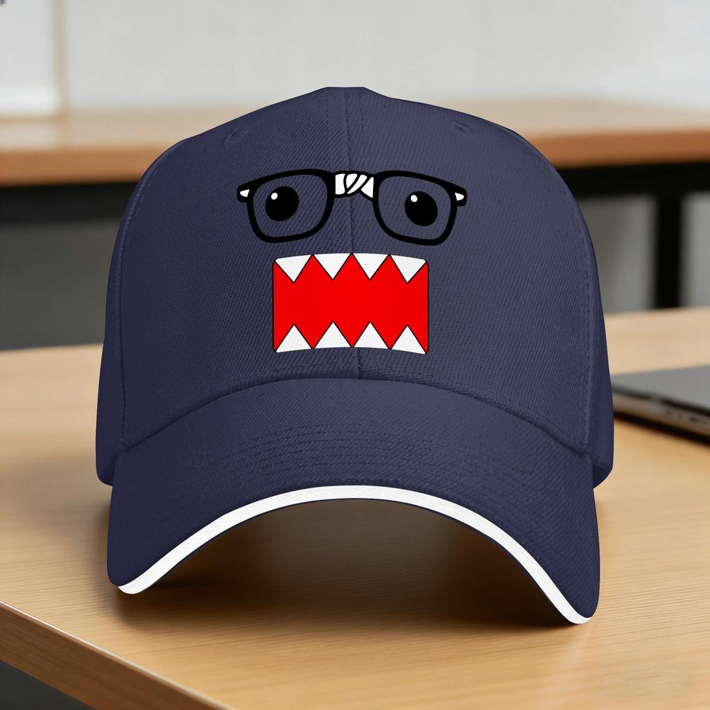 Domo Nerd With Glasses Baseball Cap Casual Men Women Trucker Hat Sun-Proof Custom Logo Kpop Rock Snapback Cap Gift Idea