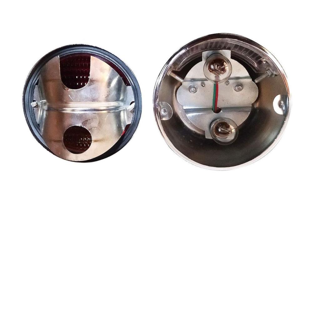 Tail Light 12V Chrome Duolamp – Rear Stop, Turn Signal & License Plate Light | Amber/Red Lens | Universal for Ford Classic Cars & Trucks