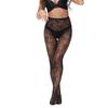 Spring and Summer Thin Four-season Base Stockings with Floral Pattern, Black Long Jacquard Hollow Lace Stockings3078