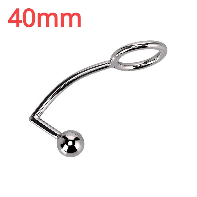 Penishakenring aus Edelstahl, Penis-Bondage, Einzelkugel-Plug, Analhaken-Dilatator, BDSM-Bondage, Keuschheitsschloss, Gay-Sexspielzeug