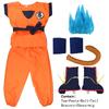 Halloweenové obleky pro dospělé a děti Son Goku Gui Karneval Anime Cosplay Sváteční kostýmy Ocas Zápěstní páska Paruka Modrá Zlatá Dětská převlek