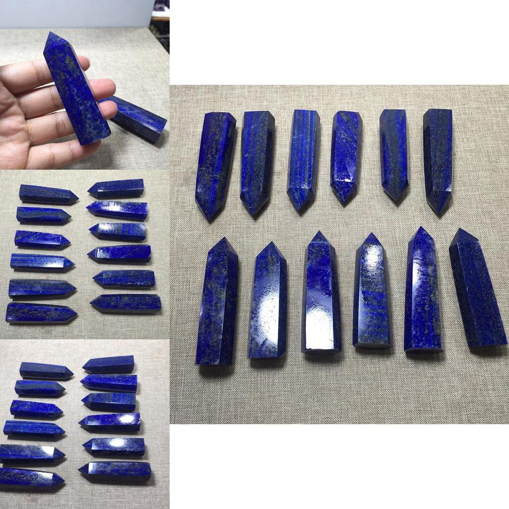 Natural Rock Lapis Lazuli Quartz Crystal Stone Point Healing Wand Dark Blue Gift Unique And Educational Healing Crystal
