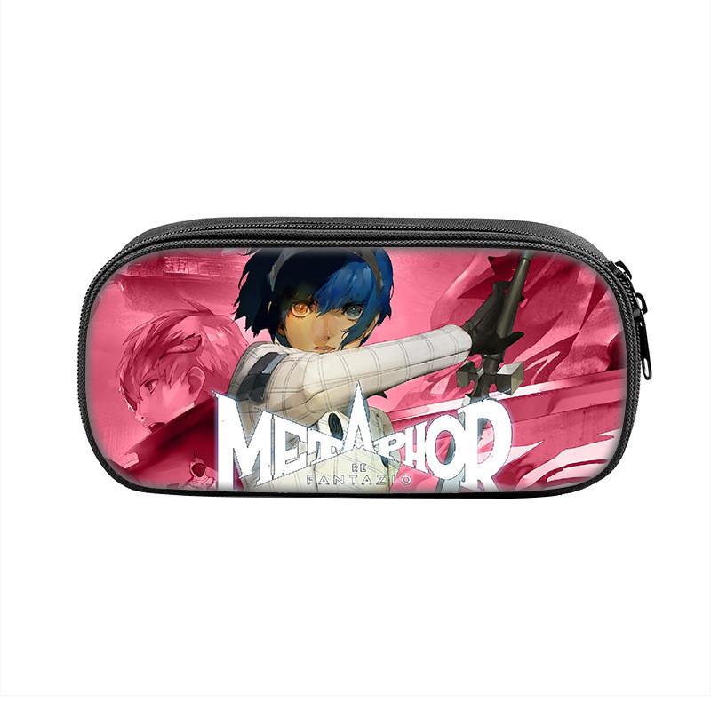 Refantazio Fantasy Theme Nylon Pencil Bag With Spacious Storage For Students