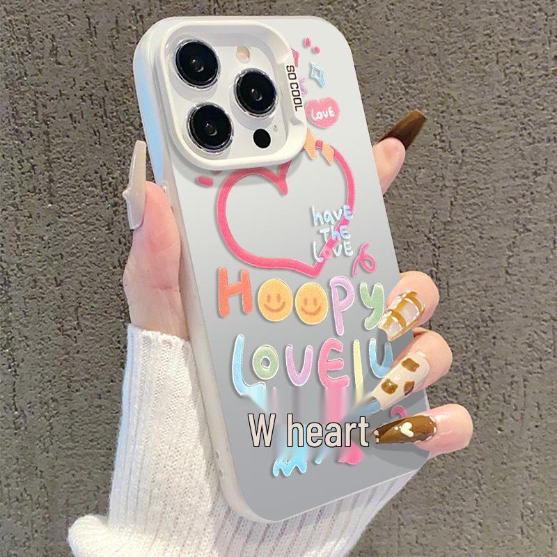 Heart Smiley Face Phone Case for Apple 16 Pro Max, 15 Plus, 14, and 13 - Trendy European & American Design