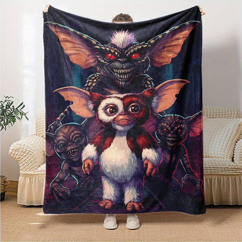 1pc Gremlins Gizmo Throw Blanket Soft Flannel, Cozy All Season Polyester Perfect for Home, Office