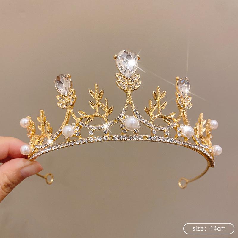 Children's Crystal Crown Headband: Elegant Princess Performance Hairpiece for Girls