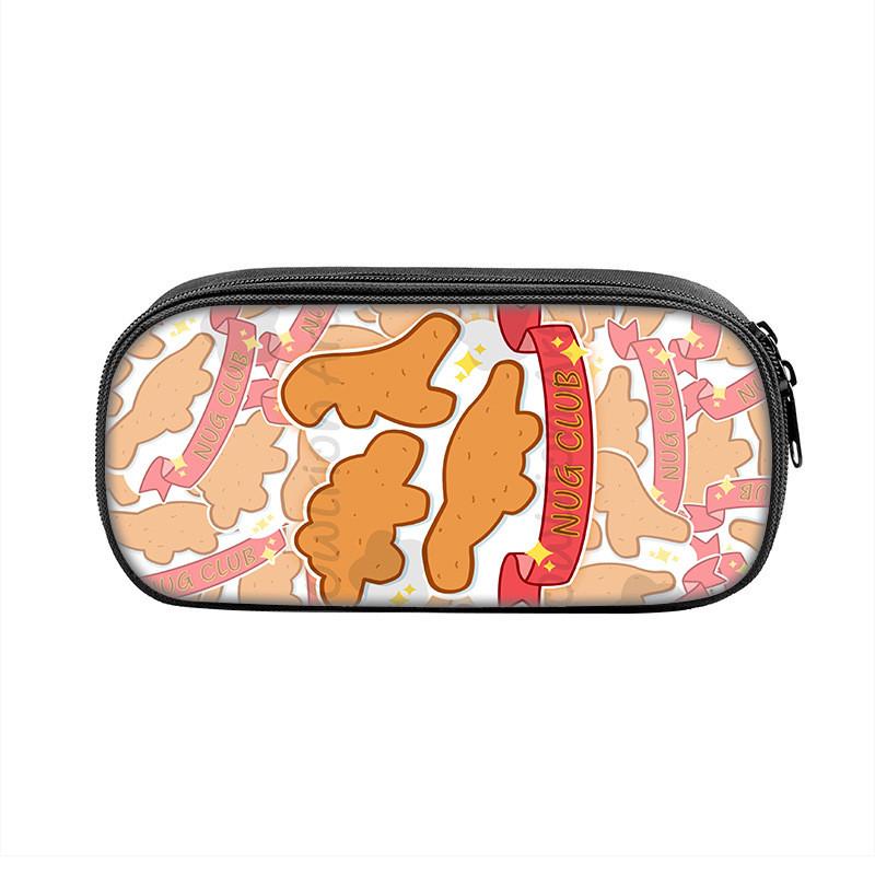 Dinosaur Chicken Nugget Pencil Case With Nylon Material For Students And School Supplies