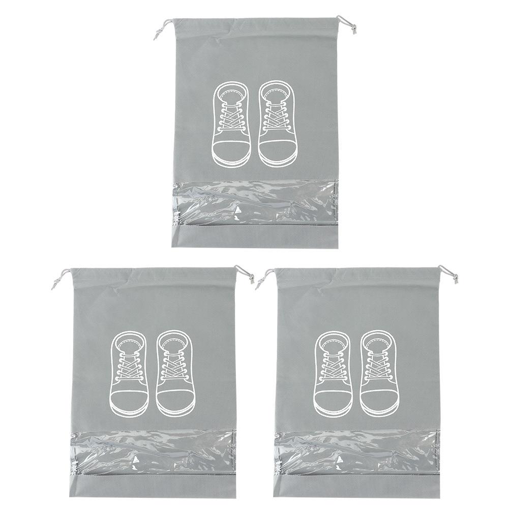 3Pcs NonWoven Fabric Shoes Storage Bag Travel Dust Proof Shoe Bag for Household Storage(M Size