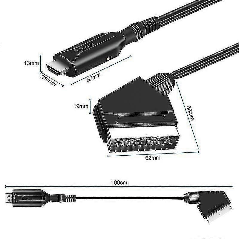 Kabel HDMI do Scart Adapter HDMI do Scart Konwerter HDMI do Scart Adapter Wideo