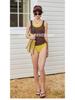 Retro Fashion Two-Piece Swimsuit with Fixed Cups