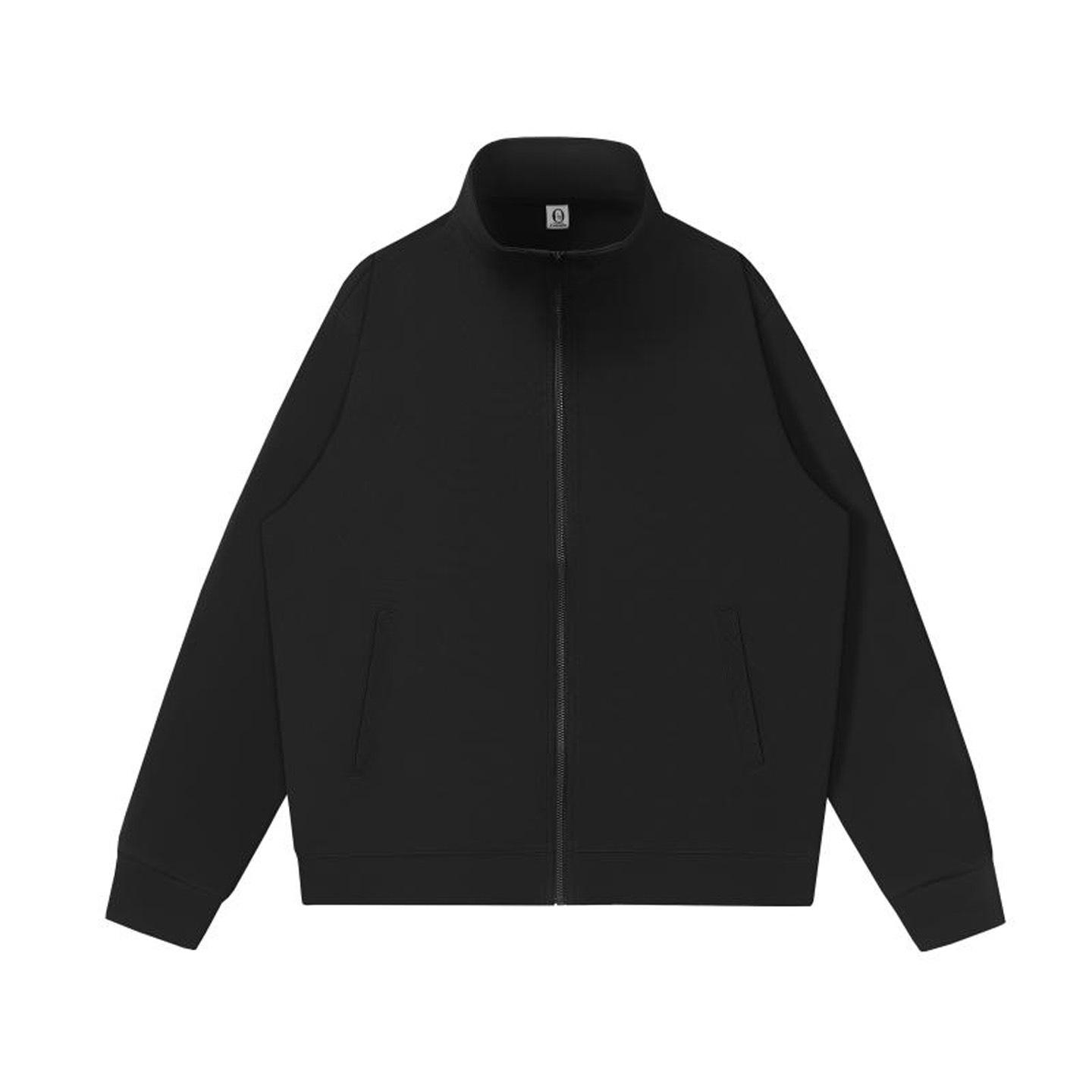 

Unisex Autumn Stand Collar Zipper Hoodie with Custom Embroidered Logo - Casual Cardigan Workwear Jacket M