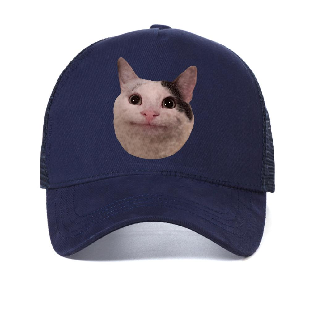 Cat Meme print graphic baseball cap Fashion Hip Hop Streetwear Unisex Summer mesh snapback hat casual Breathable sun sport hats