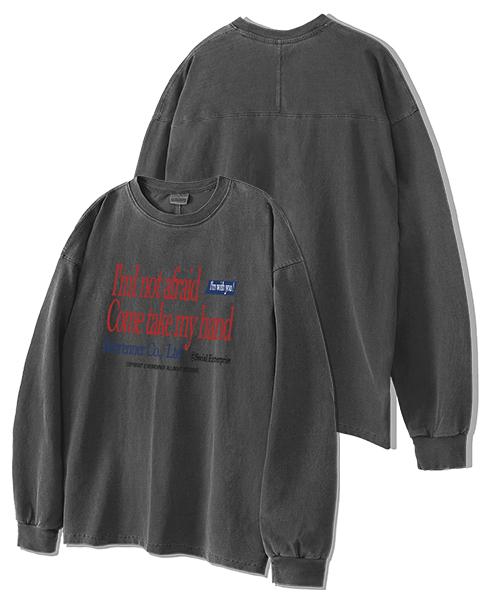 REBRENNER Dtf Afraid Pigment Long Sleeve Charcoal