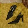 New Spring New Brand Women Slingback Sandals Pointed Toe Slip On Thin High Heel Ladies Elegant Pumps Shoes Drss Sandals