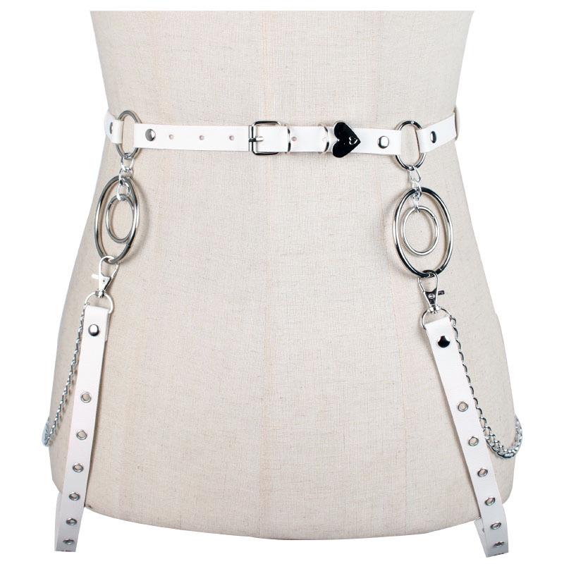 New Personalized Double Shoulder Faux Leather Waist Chain Strap