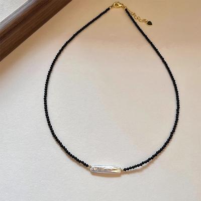 New Arrival Trendy Natural Baroque Freshwater Pearl Black Beads 14K Gold Filled Female Chain Necklace  For Women Gifts